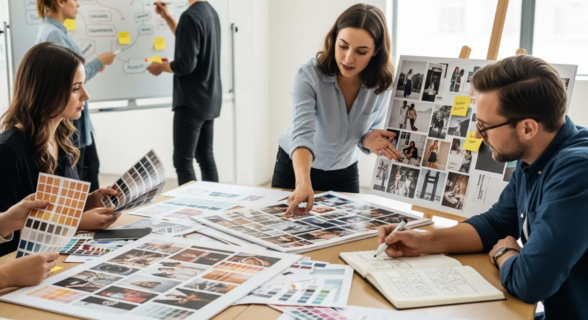 Processus de création d'un brand book avec équipe collaborative