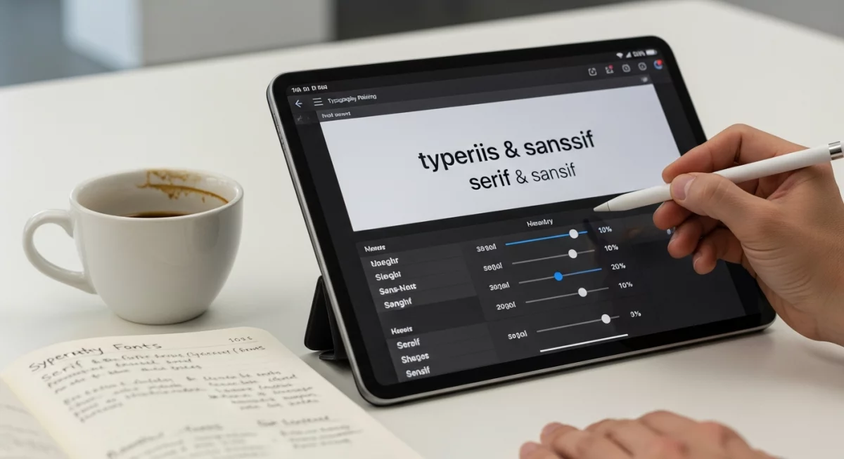 Exemples visuels de combinations typographiques montrant différents niveaux de contraste et hiérarchie entre titres serif et corps sans-serif
