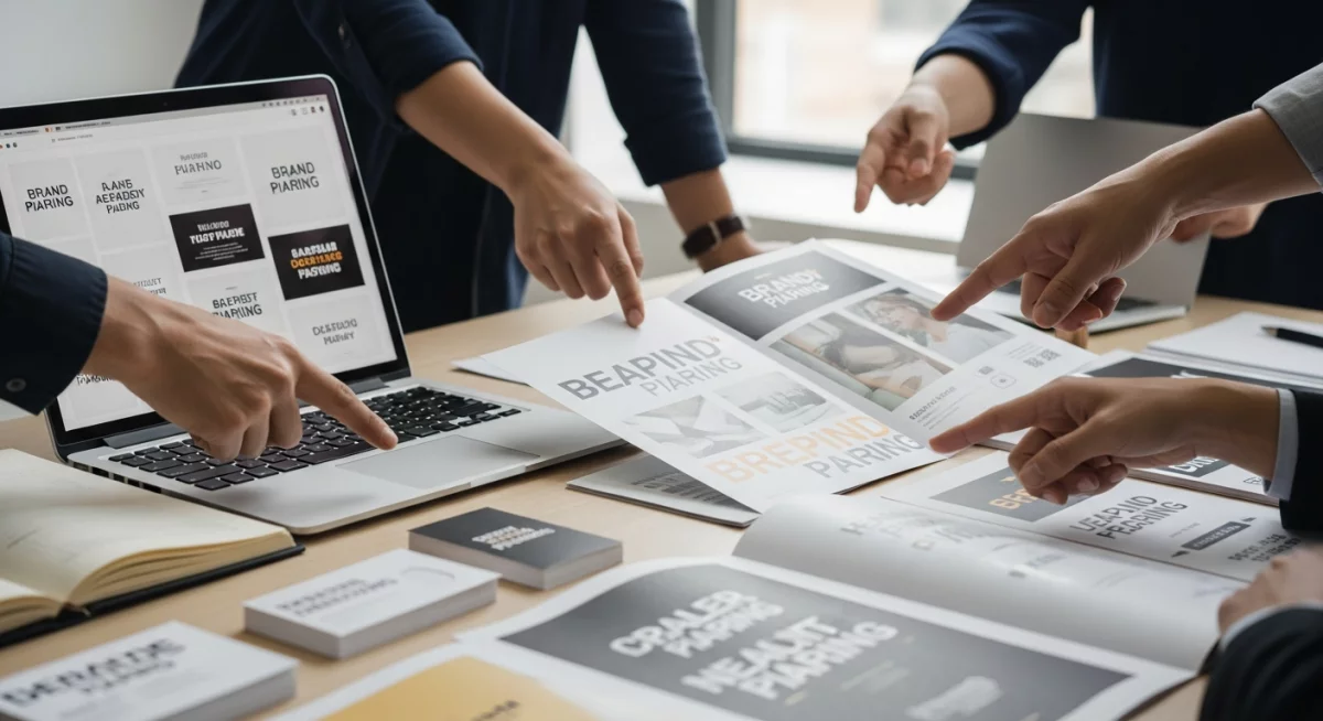 Interface d'outil numérique montrant la prévisualisation côte à côte de différentes associations de polices avec ajustements en temps réel