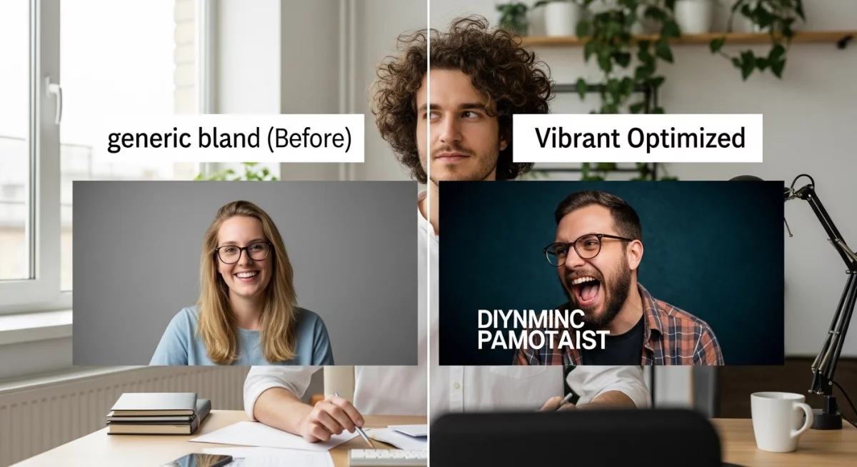 Comparaison avant-après de miniatures YouTube montrant l'optimisation des dimensions et de la lisibilité du texte