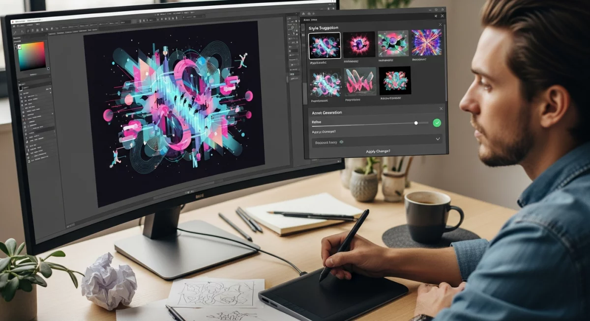 Collaboration entre designer graphique et intelligence artificielle
