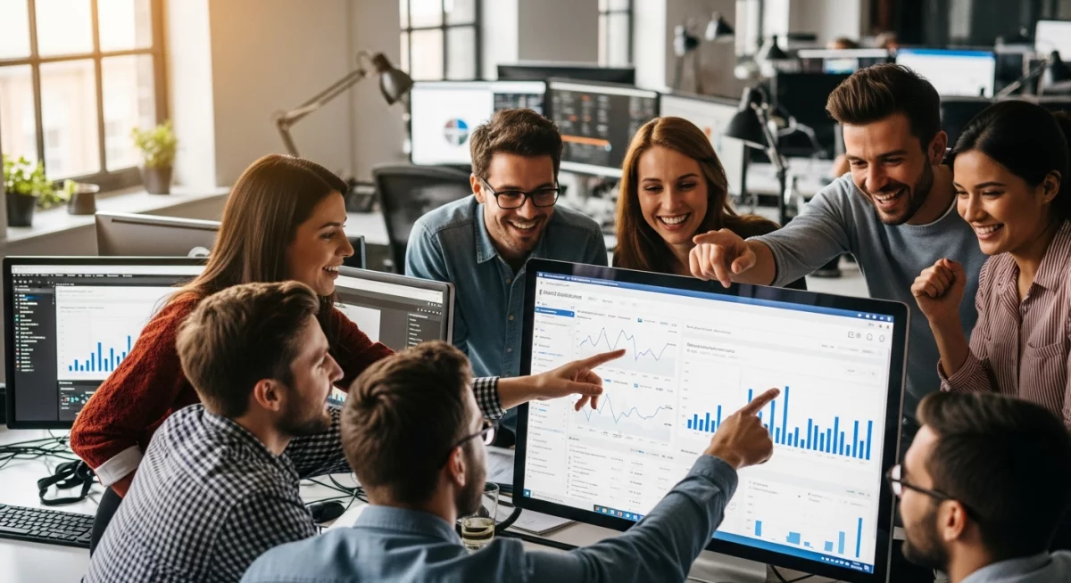 Smartphone affichant plusieurs exemples de visuels publicitaires Facebook avec différents formats et styles créatifs